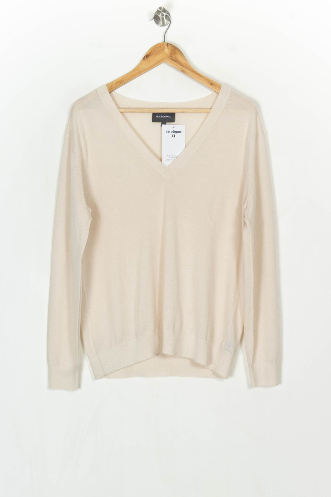 Pull Col V Beige - Taille L/40 de la marque Eric Bompard | PARAD124046 - Vendu par Paradigme - Image 2