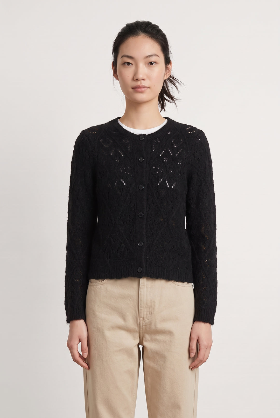 Gilet Boutonné Noir - Taille M/38 de la marque La Fée Maraboutée | PARAD124050 - Vendu par Paradigme - Image 1