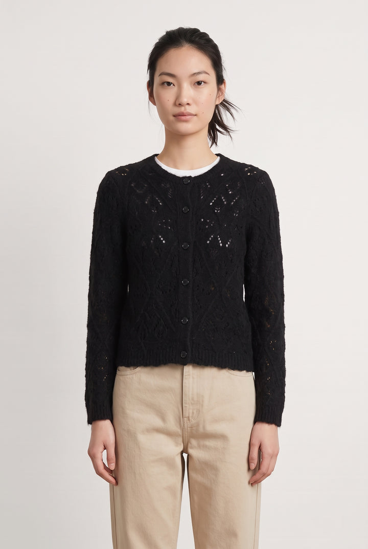 Gilet Boutonné Noir - Taille M/38 de la marque La Fée Maraboutée | PARAD124050 - Vendu par Paradigme - Image 1