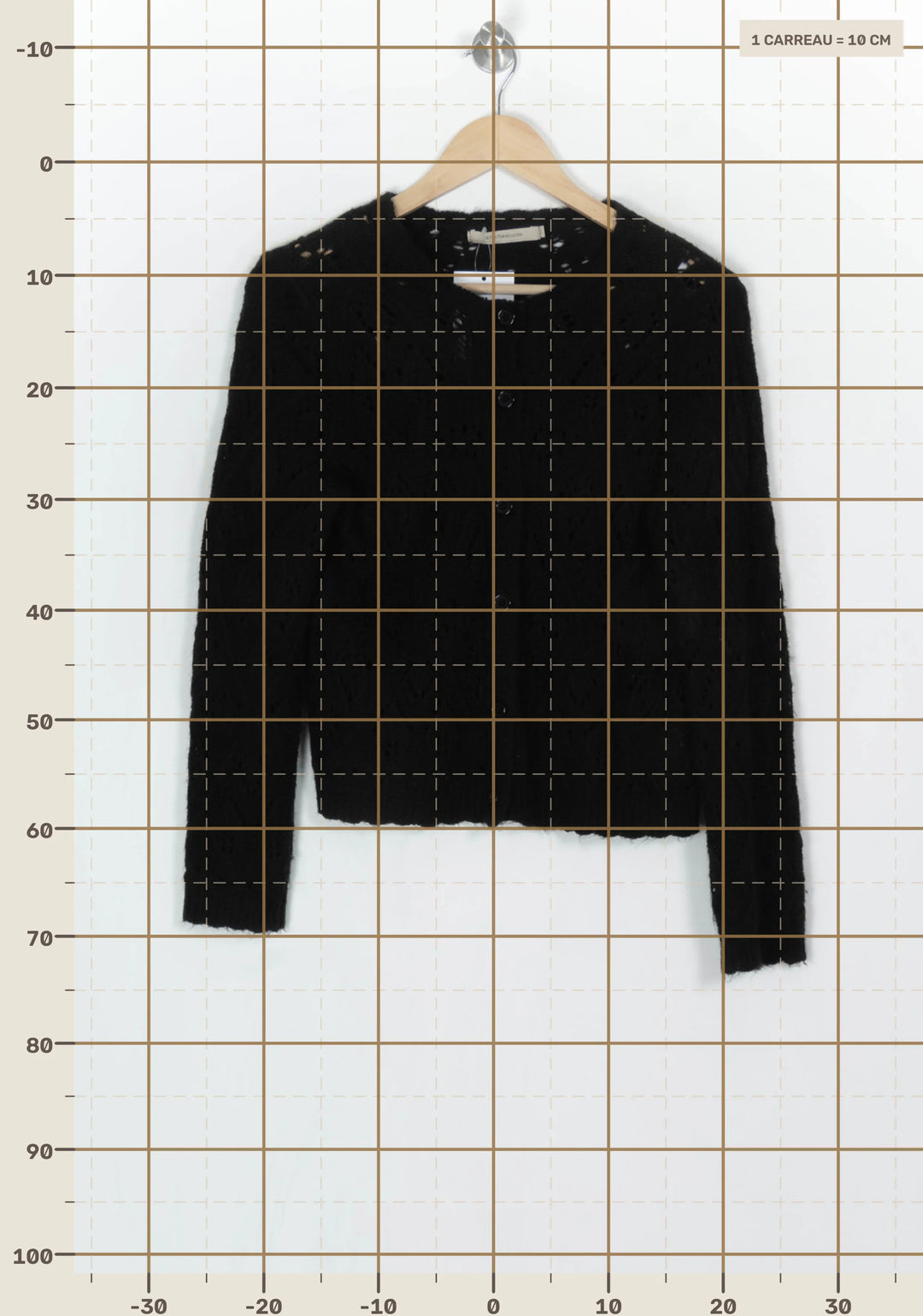 Gilet Boutonné Noir - Taille M/38 de la marque La Fée Maraboutée | PARAD124050 - Vendu par Paradigme - Image 4