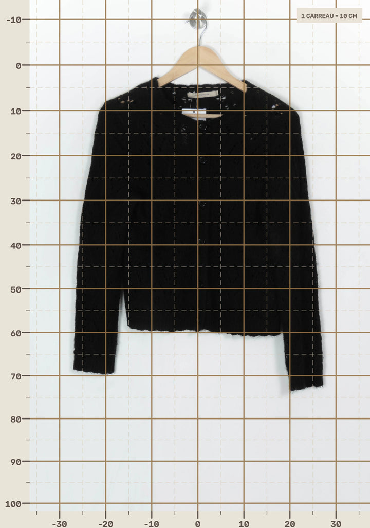 Gilet Boutonné Noir - Taille M/38 de la marque La Fée Maraboutée | PARAD124050 - Vendu par Paradigme - Image 4