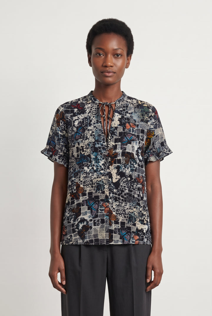 Blouse Noire et Beige - Taille S/36 de la marque Zadig&amp;Voltaire | PARAD124066 - Vendu par Paradigme - Image 1