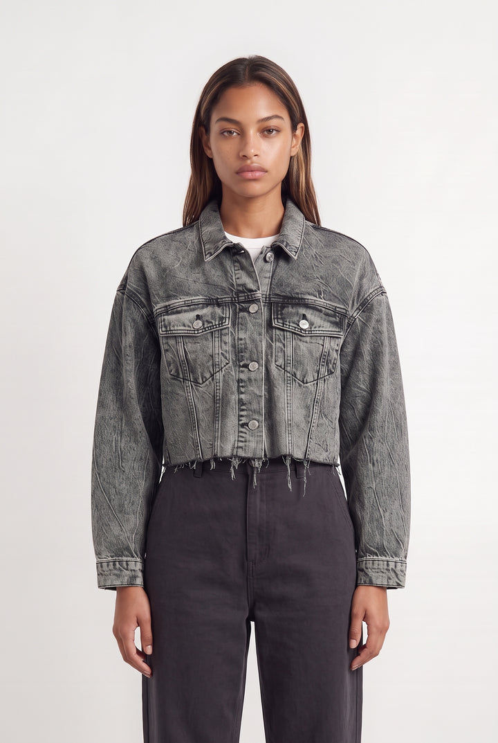 Veste En Jean Grise - Taille XS/34 de la marque All Saints | PARAD124072 - Vendu par Paradigme - Image 1