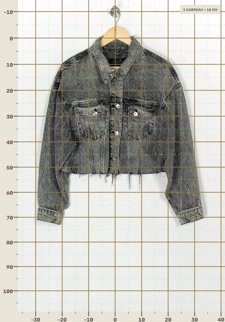 Veste En Jean Grise - Taille XS/34 de la marque All Saints | PARAD124072 - Vendu par Paradigme - Image 4