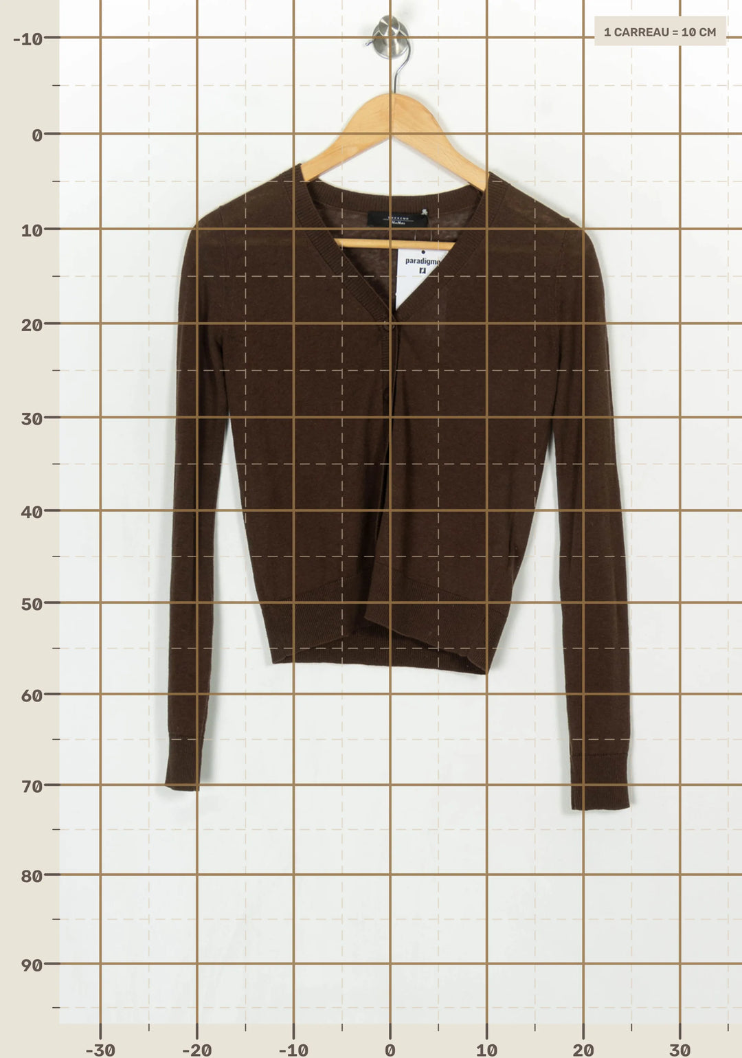 Cardigan Marron - Taille XS/34 de la marque Max Mara | PARAD124074 - Vendu par Paradigme - Image 4
