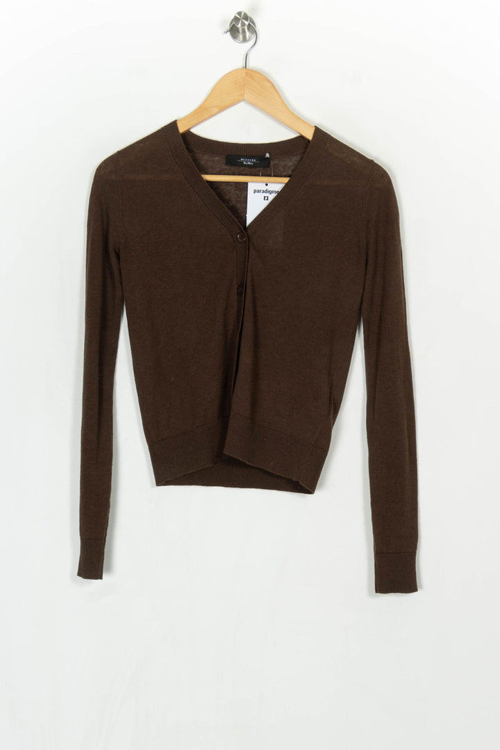 Cardigan Marron - Taille XS/34 de la marque Max Mara | PARAD124074 - Vendu par Paradigme - Image 2
