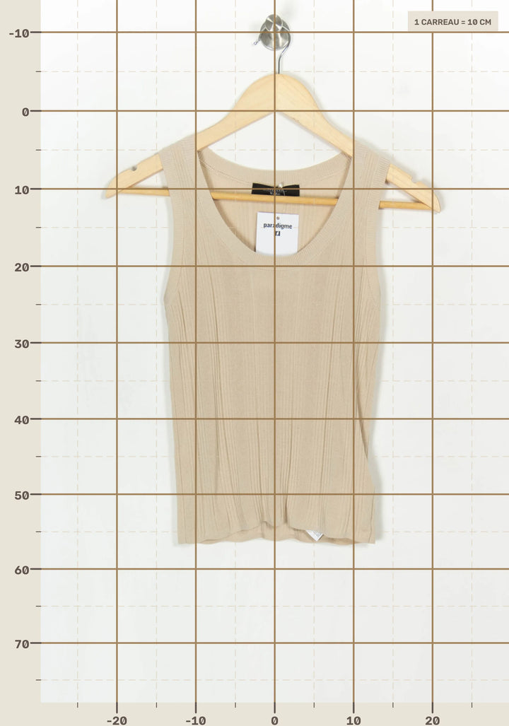 Débardeur Beige - Taille XS/34 de la marque Max Mara | PARAD124075 - Vendu par Paradigme - Image 4