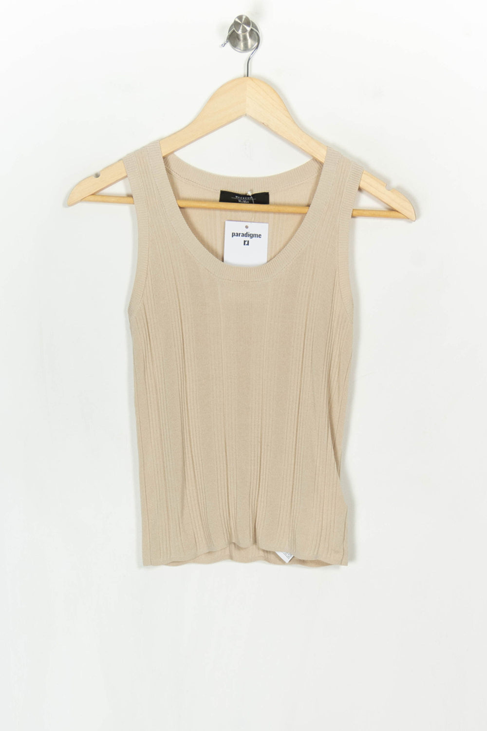 Débardeur Beige - Taille XS/34 de la marque Max Mara | PARAD124075 - Vendu par Paradigme - Image 2