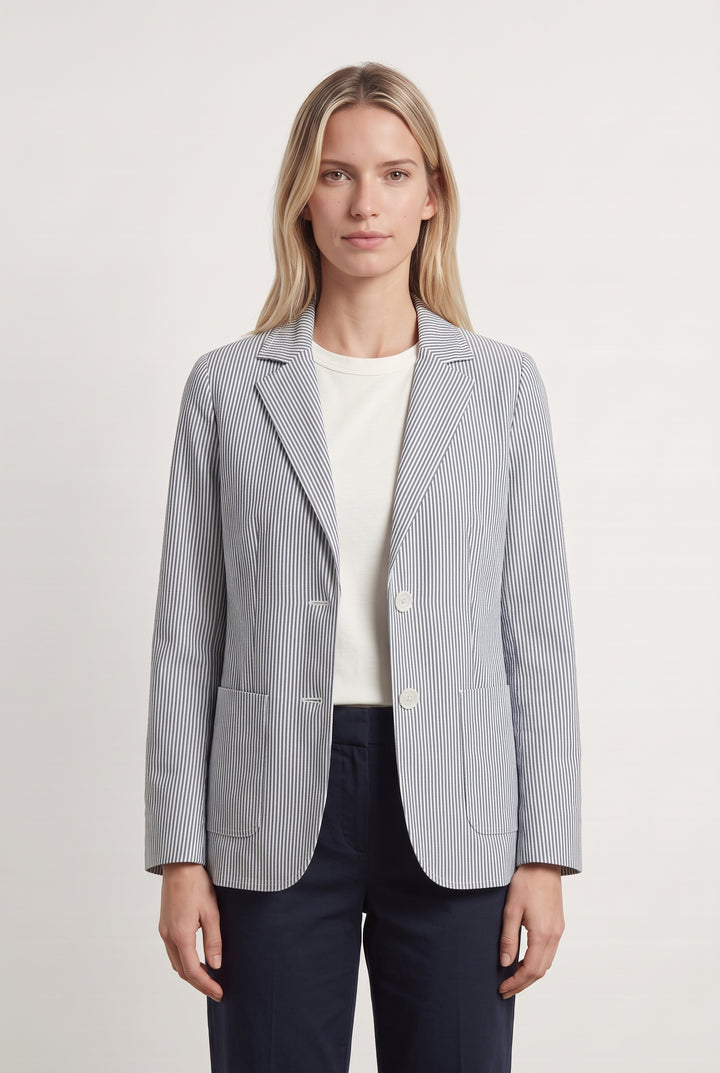 Blazer Bleu et Blanc - Taille XS/34 de la marque Weekend Max Mara | PARAD124077 - Vendu par Paradigme - Image 1
