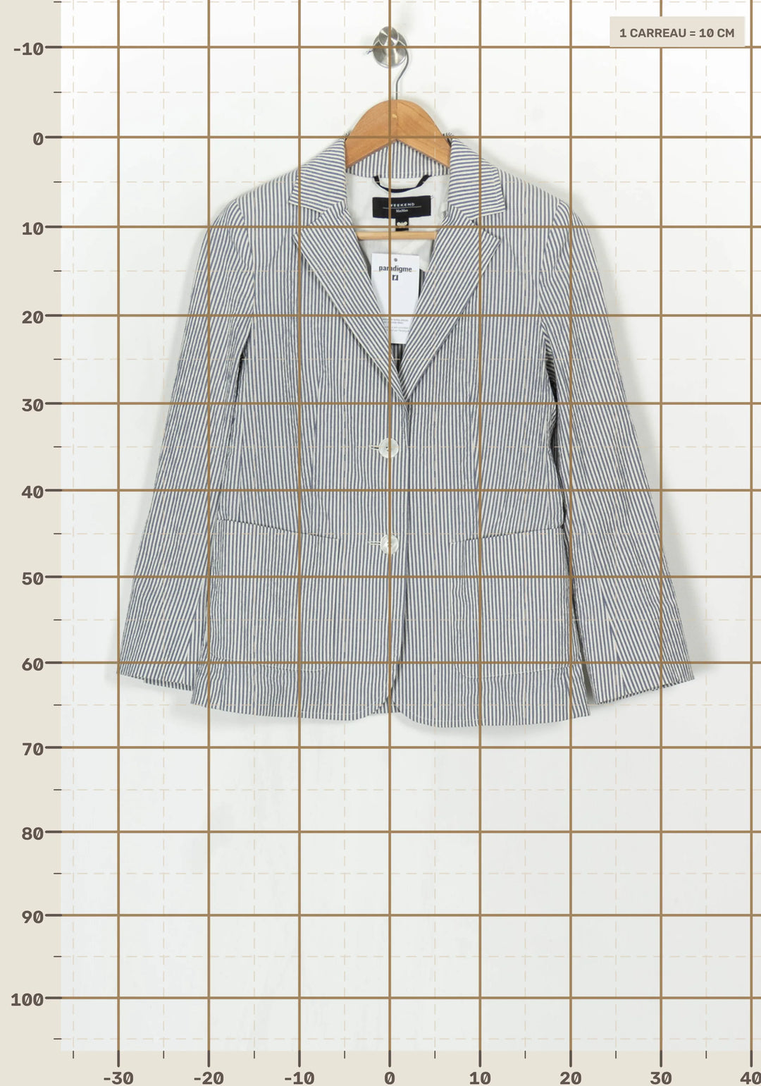 Blazer Bleu et Blanc - Taille XS/34 de la marque Weekend Max Mara | PARAD124077 - Vendu par Paradigme - Image 4