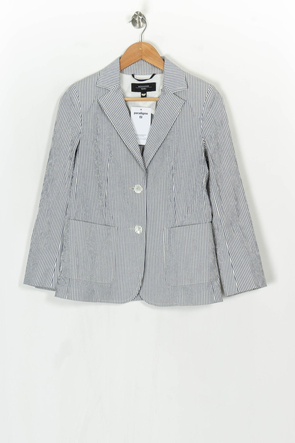 Blazer Bleu et Blanc - Taille XS/34 de la marque Weekend Max Mara | PARAD124077 - Vendu par Paradigme - Image 2