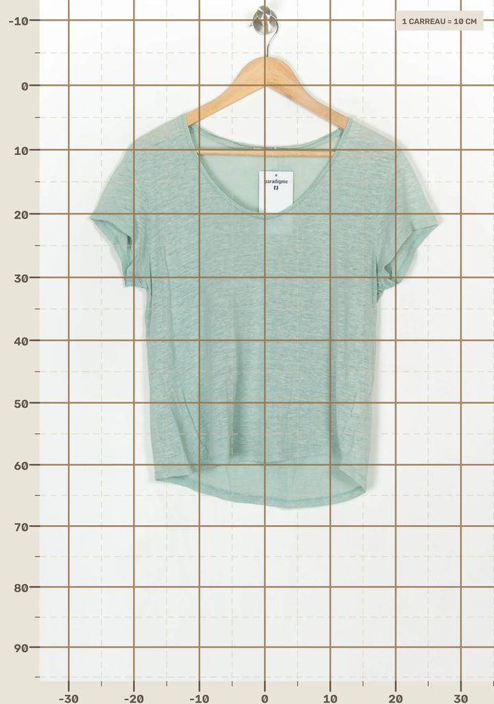 T-Shirt Vert Menthe - Taille XS/34 de la marque IKKS | PARAD124085 - Vendu par Paradigme - Image 4