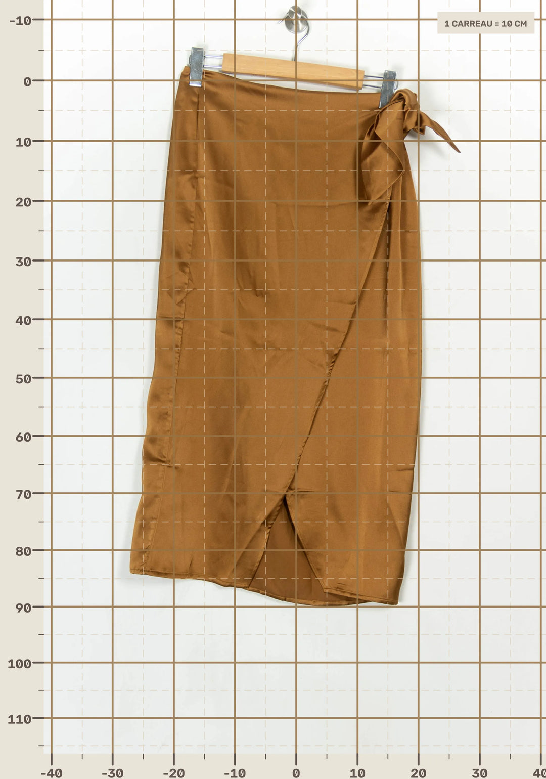 Jupe Portefeuille Marron - Taille L/40 de la marque La Redoute Collections | PARAD124087 - Vendu par Paradigme - Image 4