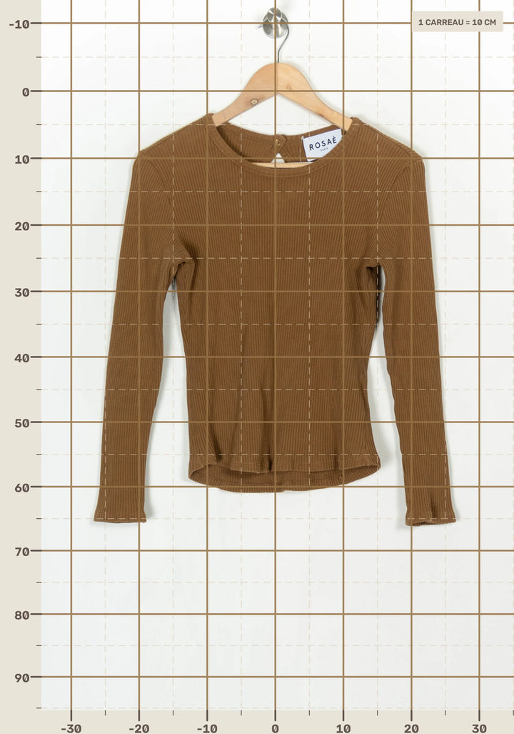 Pull Marron - Taille S/36 de la marque Rosaé Paris | PARAD124102 - Vendu par Paradigme - Image 4