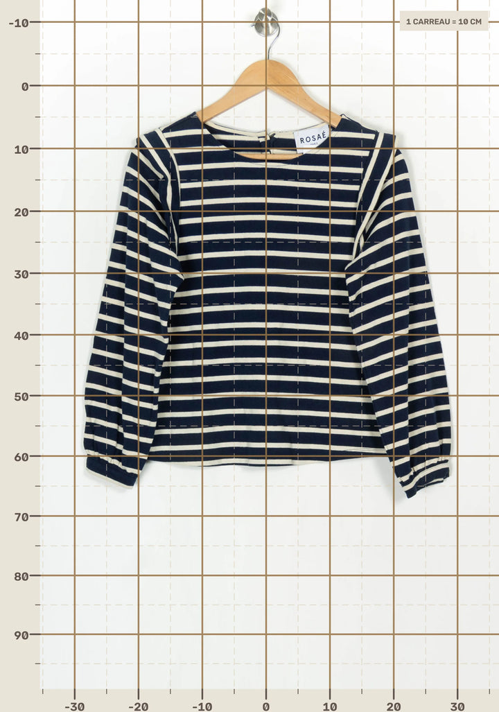 Pull Bleu Marine et Écru - Taille S/36 de la marque Rosaé Paris | PARAD124104 - Vendu par Paradigme - Image 4