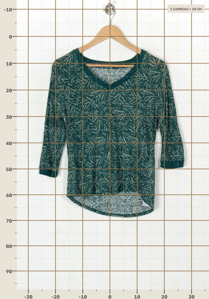 Tee-Shirt À Manches Longues Vert Et Beige - Taille S/36 de la marque Sud express | PARAD124107 - Vendu par Paradigme - Image 4