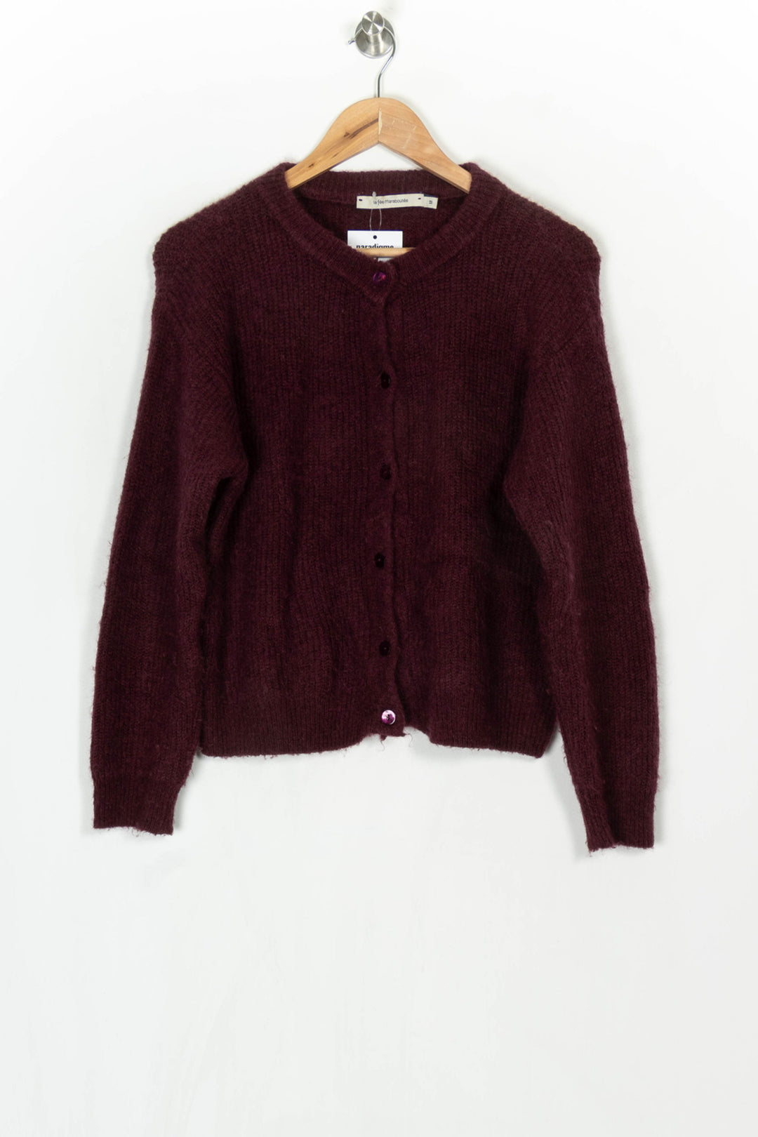 Gilet Bordeaux - Taille M/38 de la marque La Fée Maraboutée | PARAD124112 - Vendu par Paradigme - Image 2