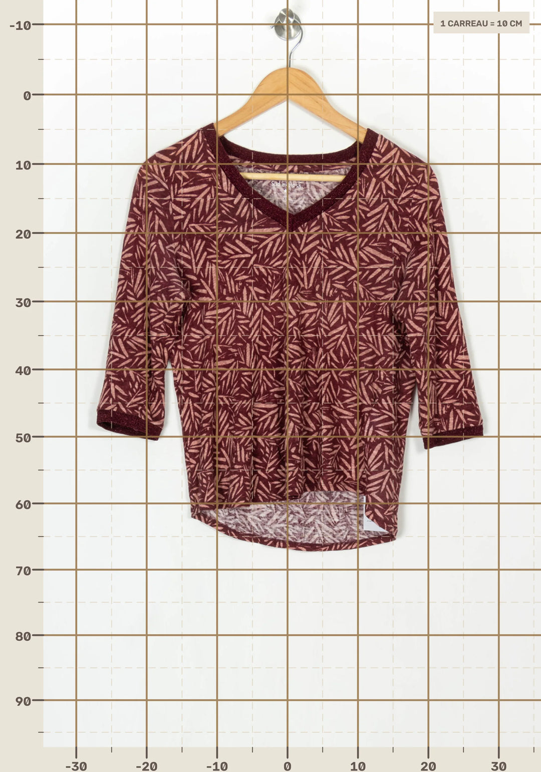Tee-shirt Bordeaux et Rose - Taille S/36 de la marque Sud express | PARAD124113 - Vendu par Paradigme - Image 4