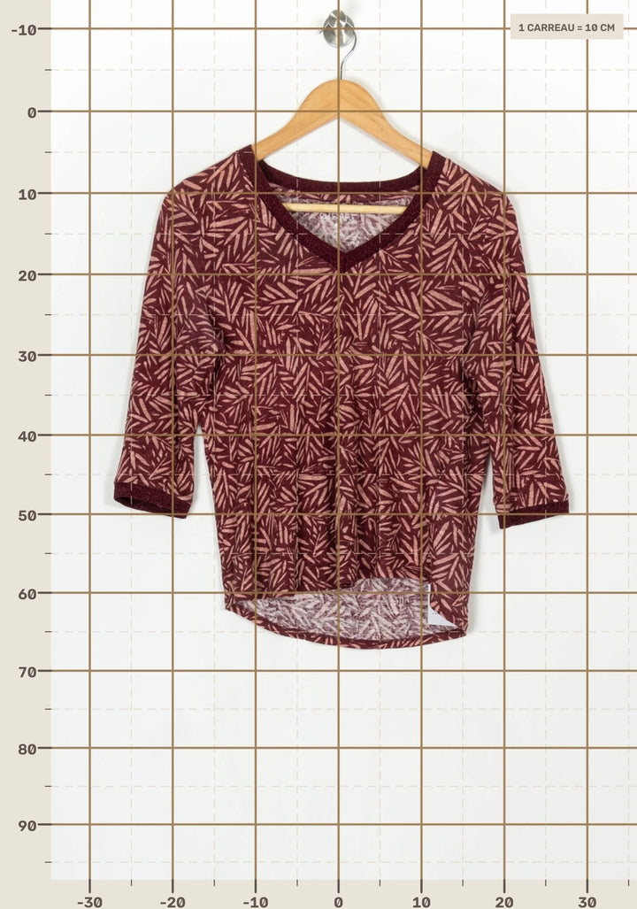 Tee-shirt Bordeaux et Rose - Taille S/36 de la marque Sud express | PARAD124113 - Vendu par Paradigme - Image 4