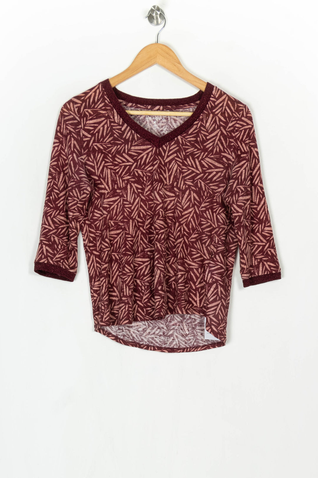Tee-shirt Bordeaux et Rose - Taille S/36 de la marque Sud express | PARAD124113 - Vendu par Paradigme - Image 2