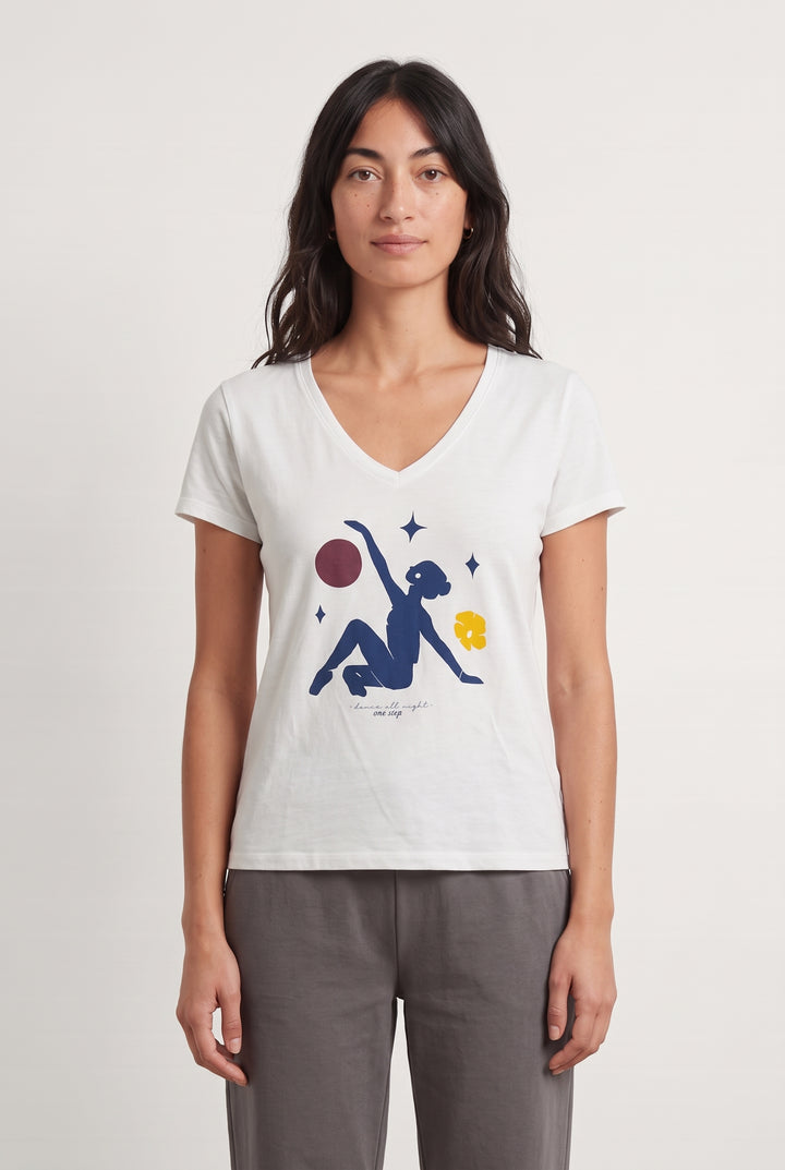Tee-shirt Blanc et Bleu - Taille M/38 de la marque One Step | PARAD124126 - Vendu par Paradigme - Image 1