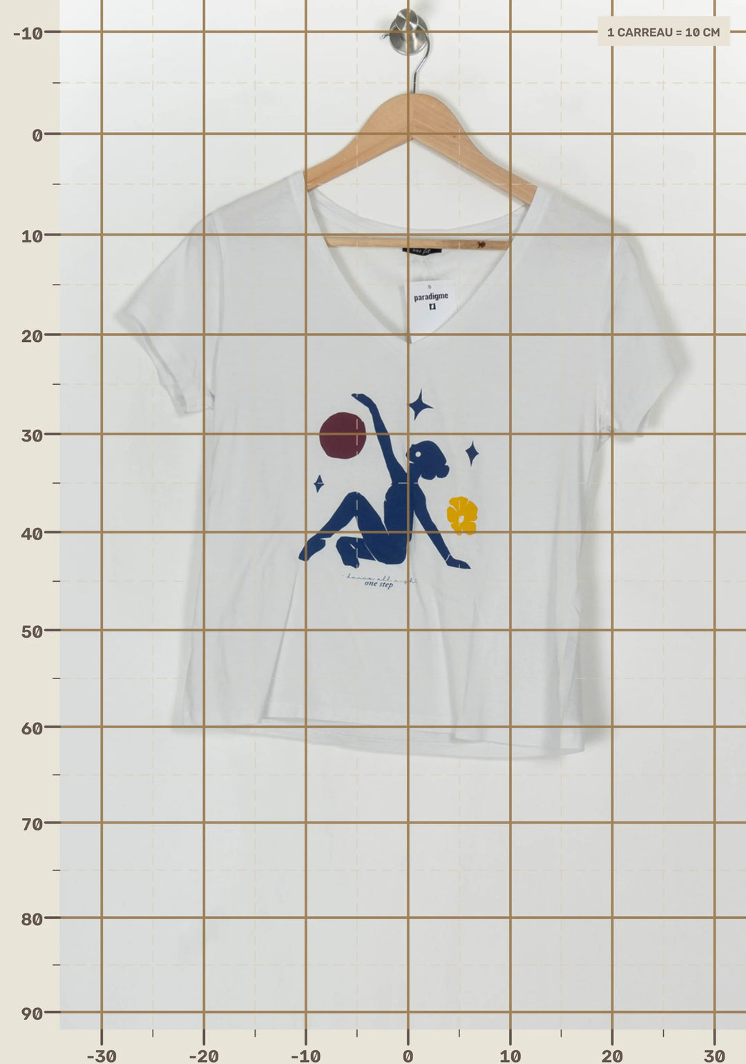 Tee-shirt Blanc et Bleu - Taille M/38 de la marque One Step | PARAD124126 - Vendu par Paradigme - Image 4