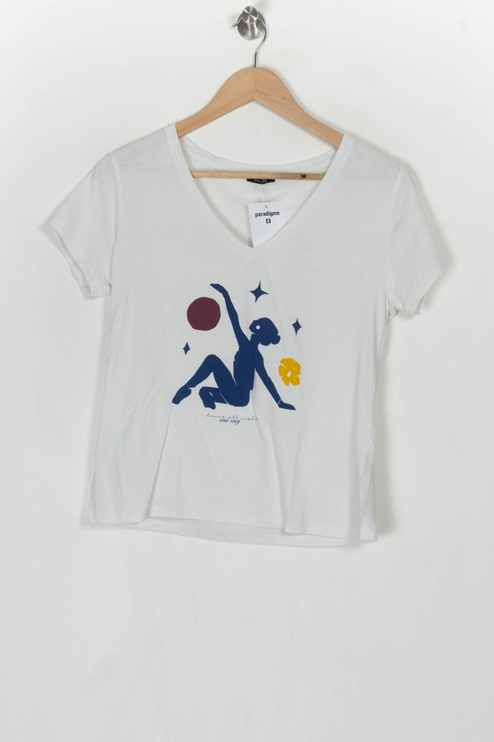 Tee-shirt Blanc et Bleu - Taille M/38 de la marque One Step | PARAD124126 - Vendu par Paradigme - Image 2