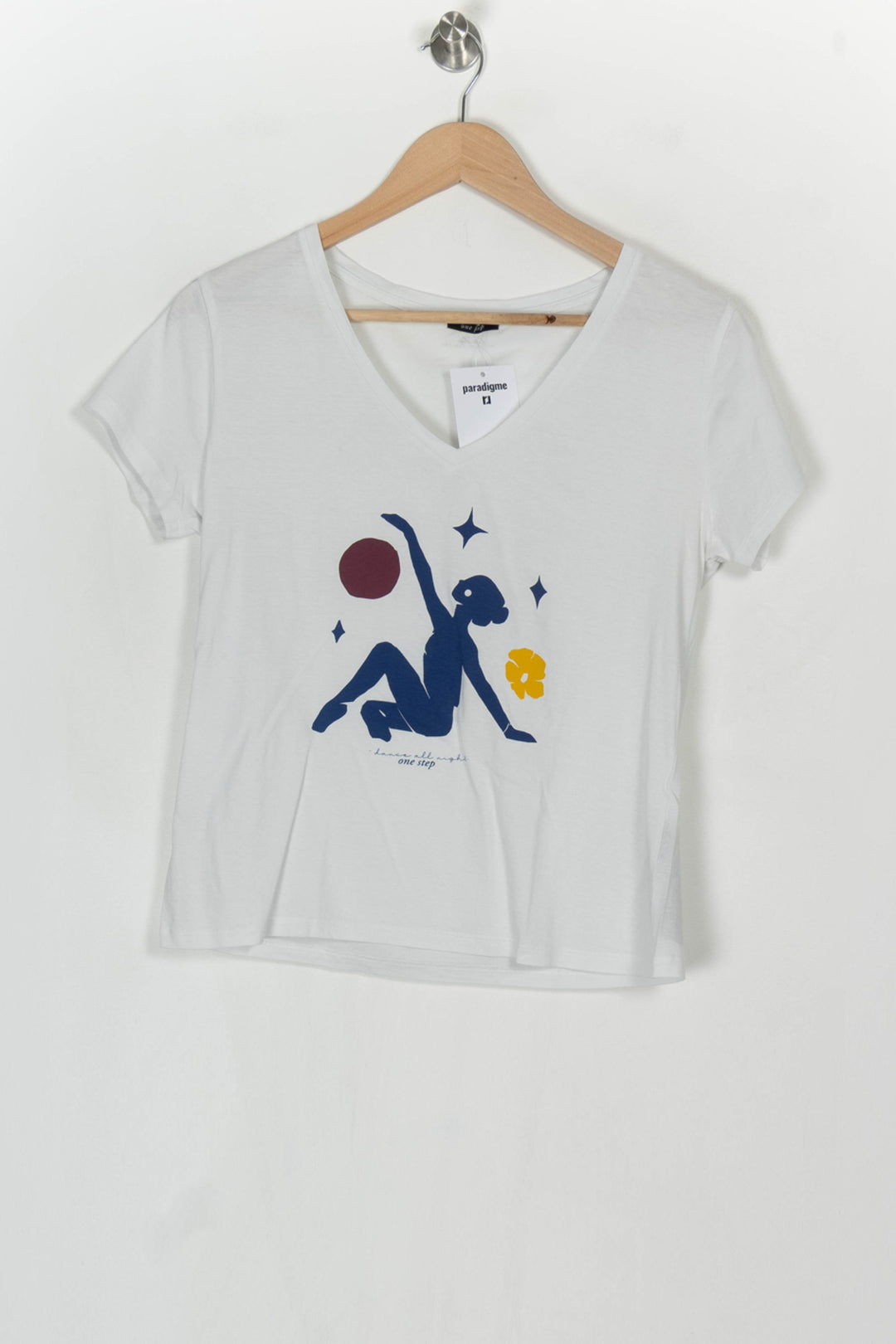 Tee-shirt Blanc et Bleu - Taille M/38 de la marque One Step | PARAD124126 - Vendu par Paradigme - Image 2