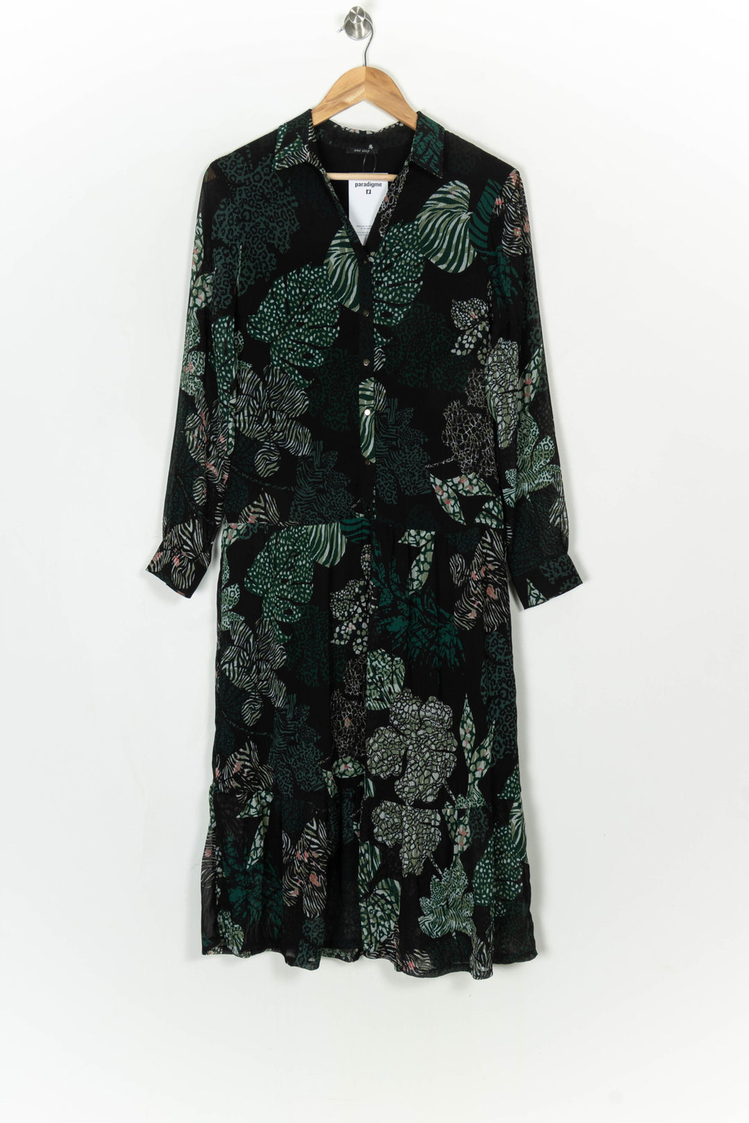 Robe Longue Noire et Verte - Taille S/36 de la marque One Step | PARAD124128 - Vendu par Paradigme - Image 2