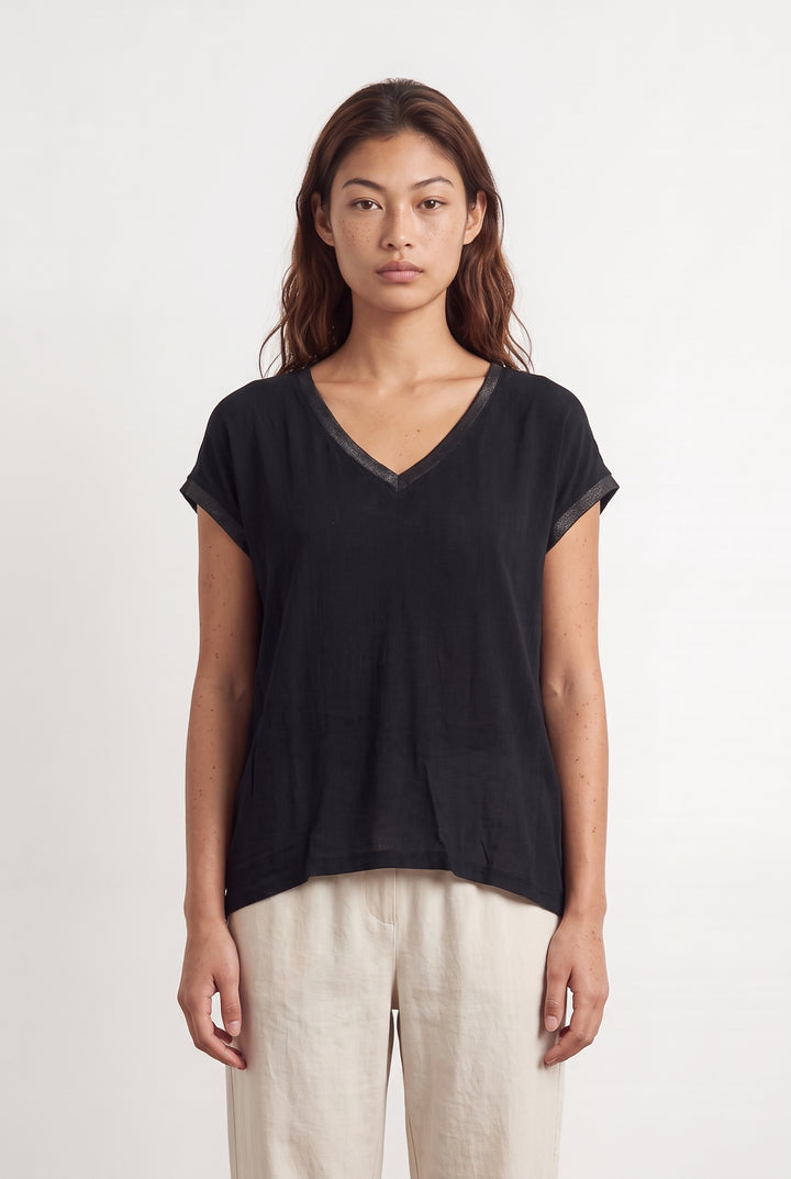 T-shirt Noir - Taille S/36 de la marque IKKS | PARAD124131 - Vendu par Paradigme - Image 1