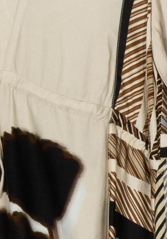 Robe Courte Beige et Noire - Taille M/38 de la marque Indies | PARAD124136 - Vendu par Paradigme - Image 3