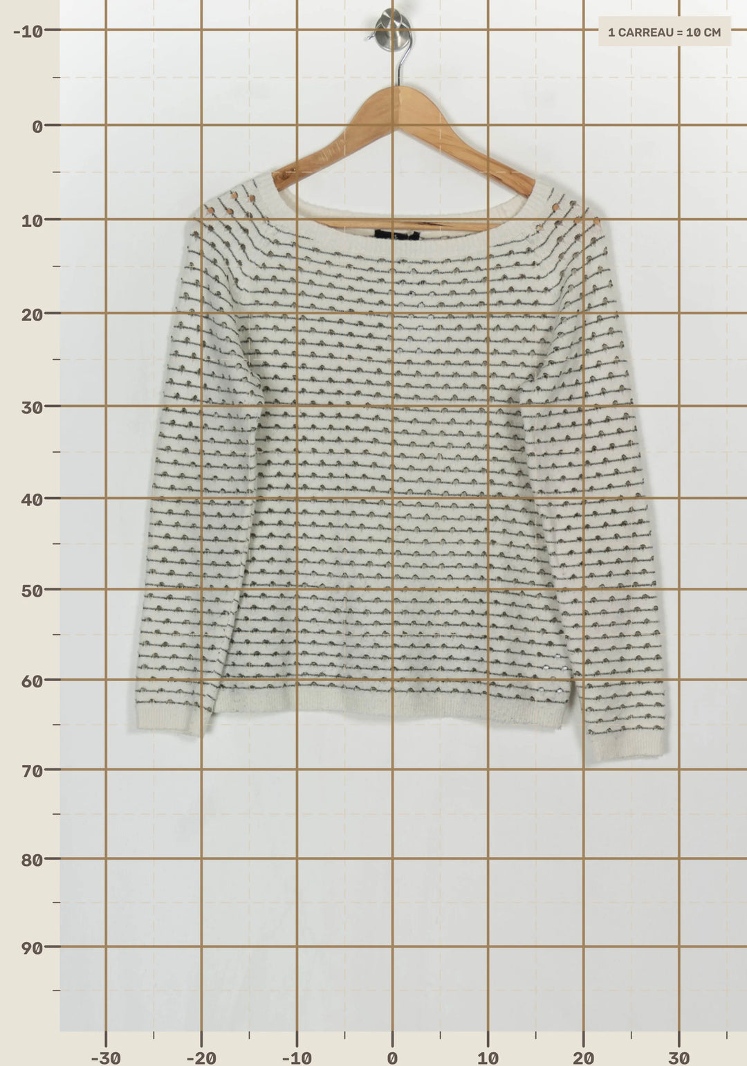 Pull Écru et Gris - Taille S/36 de la marque One Step | PARAD124137 - Vendu par Paradigme - Image 4