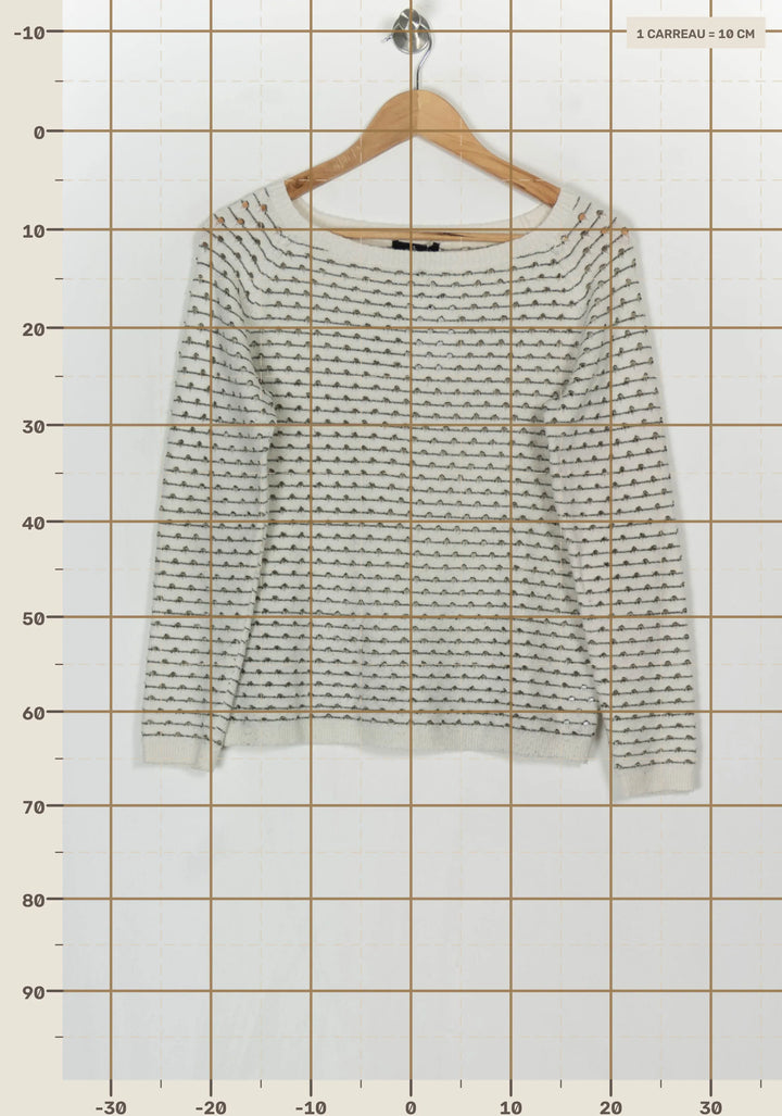Pull Écru et Gris - Taille S/36 de la marque One Step | PARAD124137 - Vendu par Paradigme - Image 4