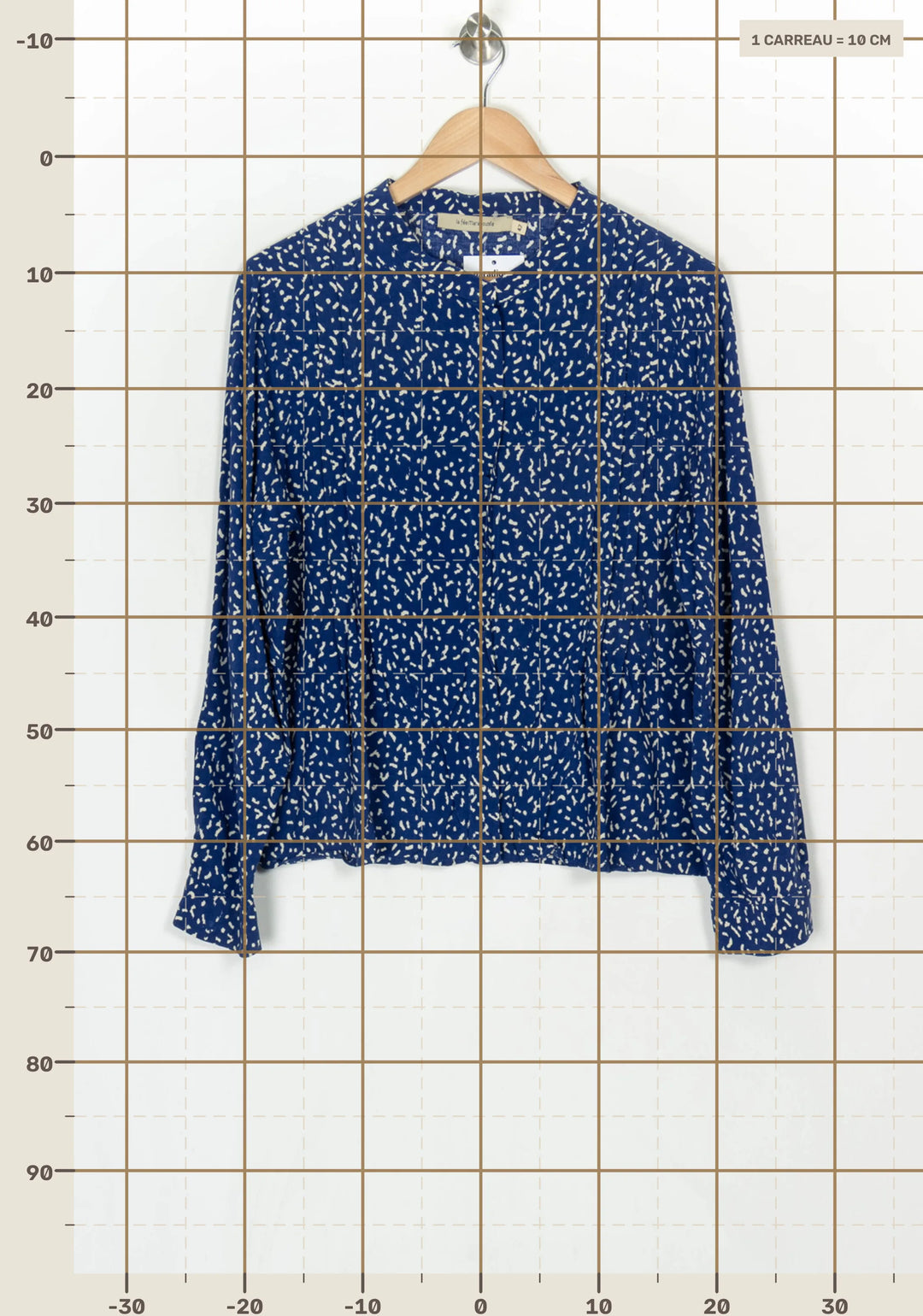 Chemisier Bleu et Blanc - Taille XL/42 de la marque La Fée Maraboutée | PARAD124140 - Vendu par Paradigme - Image 4