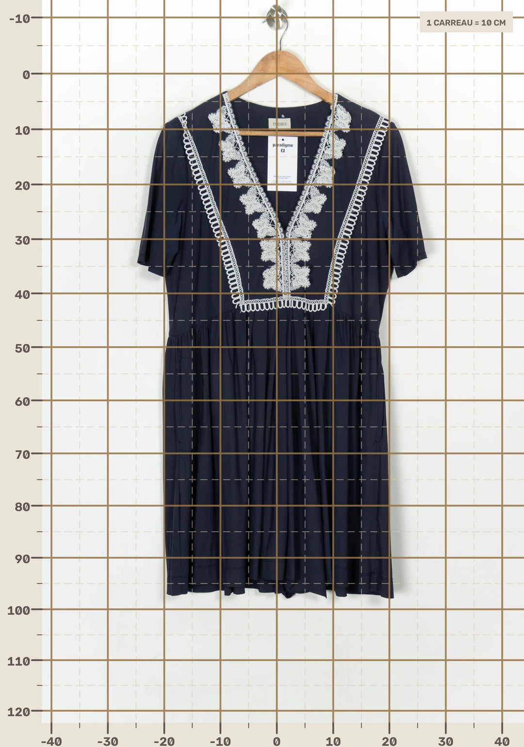 Robe Courte Bleu Marine - Taille L/40 de la marque Indies | PARAD124141 - Vendu par Paradigme - Image 4