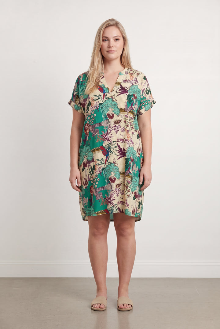 Robe Verte et Écrue - Taille XL/42 de la marque La Fée Maraboutée | PARAD124144 - Vendu par Paradigme - Image 1