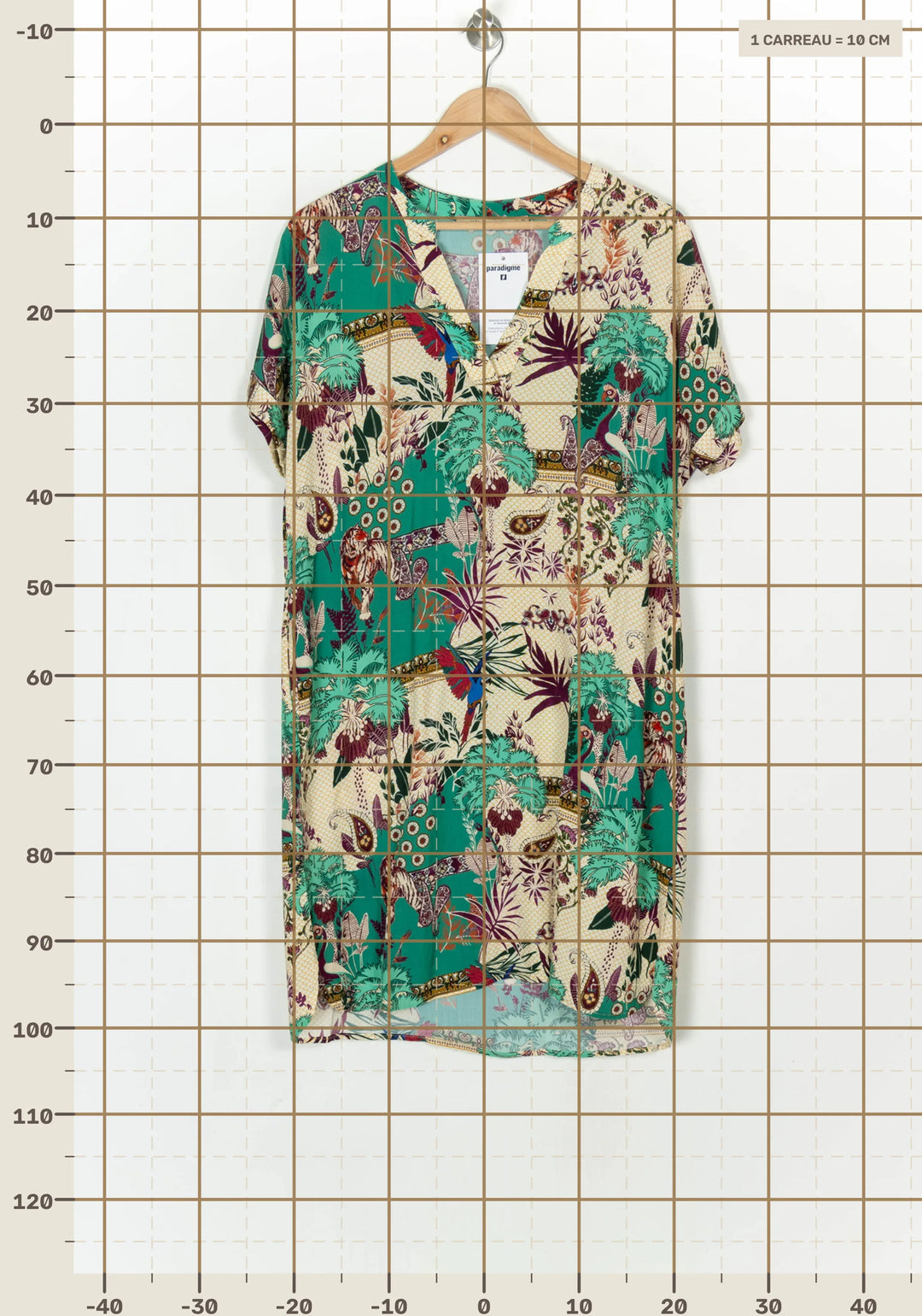 Robe Verte et Écrue - Taille XL/42 de la marque La Fée Maraboutée | PARAD124144 - Vendu par Paradigme - Image 4