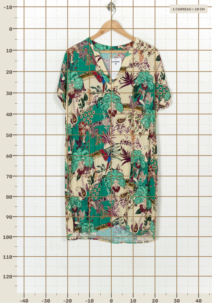 Robe Verte et Écrue - Taille XL/42 de la marque La Fée Maraboutée | PARAD124144 - Vendu par Paradigme - Image 4