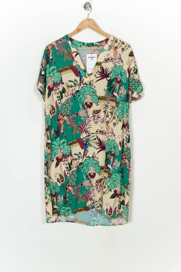 Robe Verte et Écrue - Taille XL/42 de la marque La Fée Maraboutée | PARAD124144 - Vendu par Paradigme - Image 2