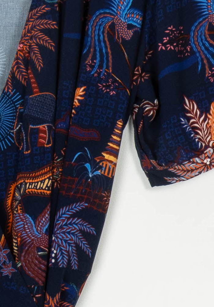 Robe Longue Bleue et Orange - Taille XL/42 de la marque La Fée Maraboutée | PARAD124147 - Vendu par Paradigme - Image 3