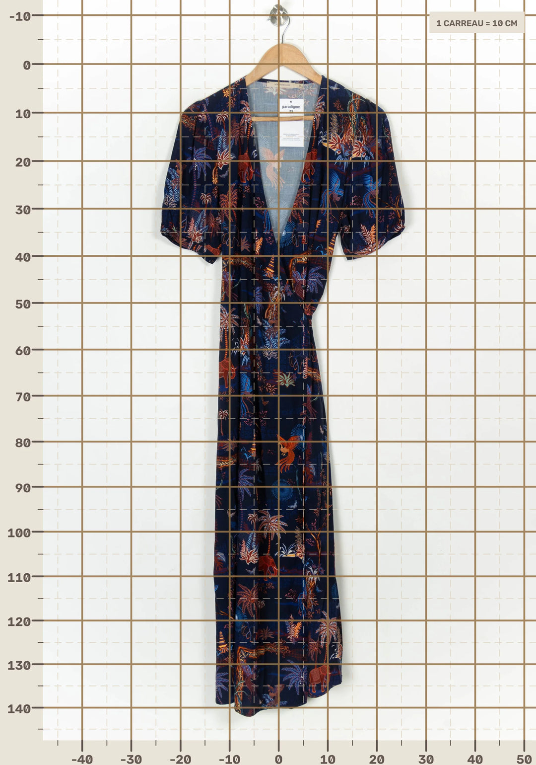 Robe Longue Bleue et Orange - Taille XL/42 de la marque La Fée Maraboutée | PARAD124147 - Vendu par Paradigme - Image 4