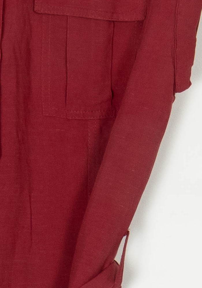 Robe Chemise Bordeaux - Taille XL/42 de la marque La Fée Maraboutée | PARAD124148 - Vendu par Paradigme - Image 3