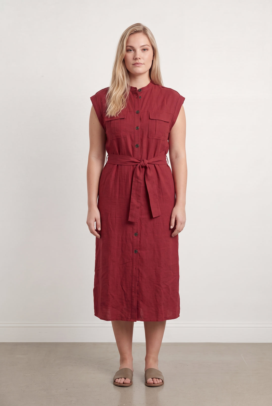 Robe Chemise Bordeaux - Taille XL/42 de la marque La Fée Maraboutée | PARAD124148 - Vendu par Paradigme - Image 1