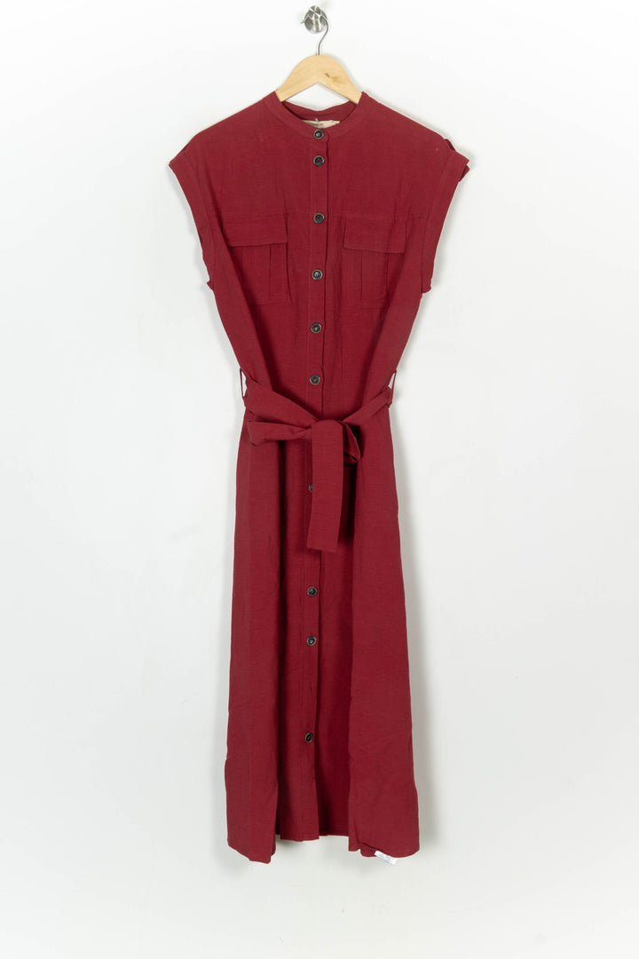 Robe Chemise Bordeaux - Taille XL/42 de la marque La Fée Maraboutée | PARAD124148 - Vendu par Paradigme - Image 2