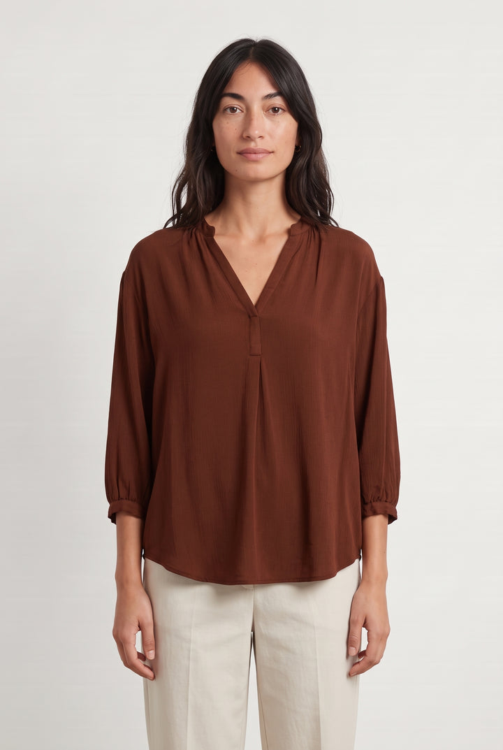 Blouse Marron - Taille S/36 de la marque Maison 123 | PARAD124161 - Vendu par Paradigme - Image 1