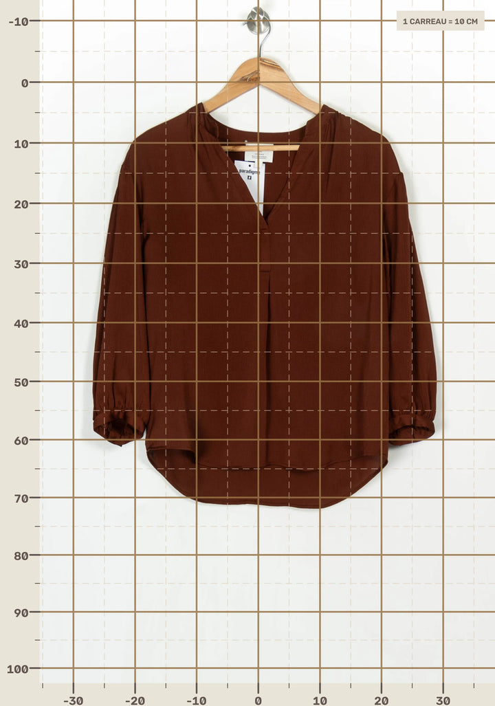 Blouse Marron - Taille S/36 de la marque Maison 123 | PARAD124161 - Vendu par Paradigme - Image 4