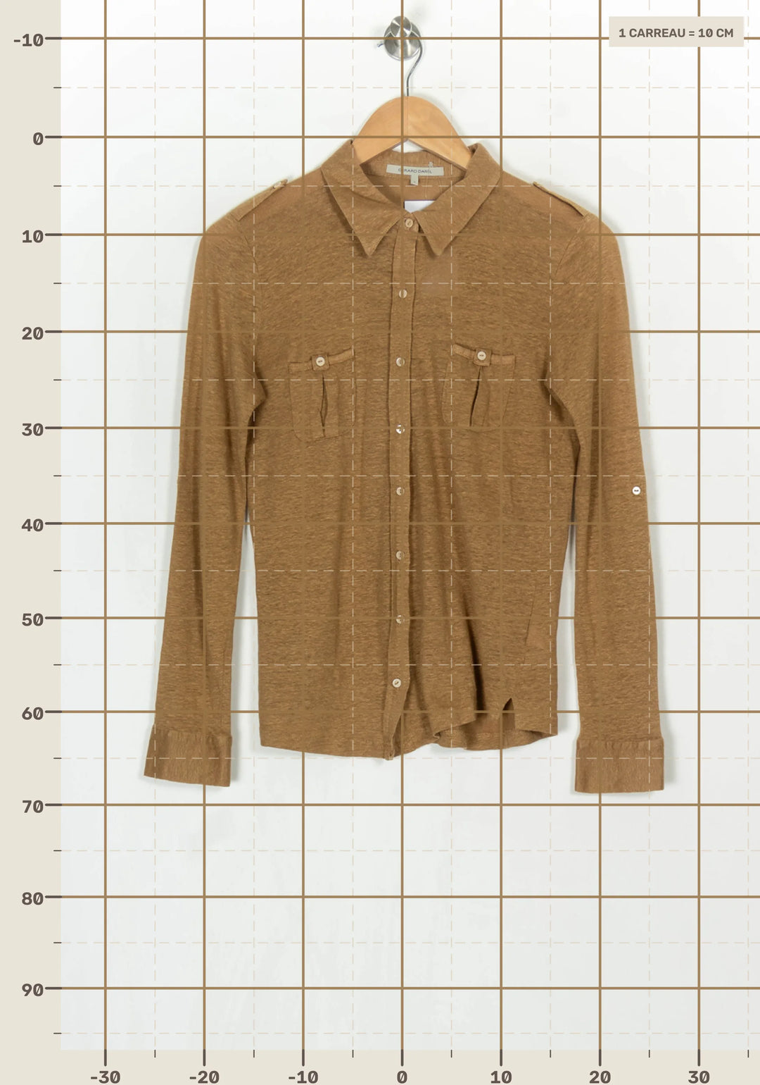 Chemise Marron - Taille S/36 de la marque Gerard Darel | PARAD124170 - Vendu par Paradigme - Image 4