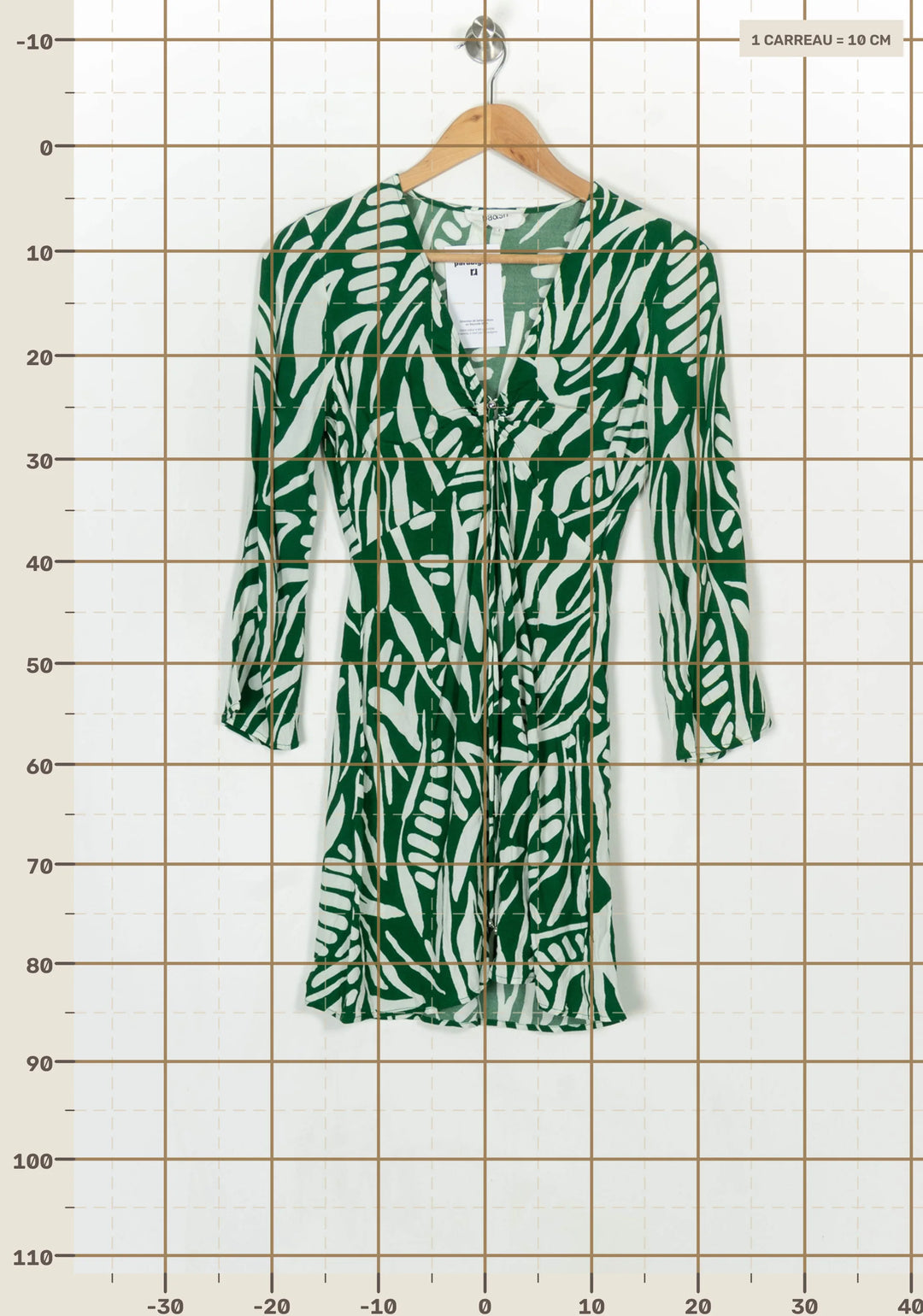 Robe Midi Verte et Blanche - Taille S/36 de la marque ba&amp;sh | PARAD124180 - Vendu par Paradigme - Image 4