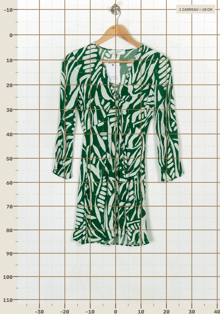 Robe Midi Verte et Blanche - Taille S/36 de la marque ba&amp;sh | PARAD124180 - Vendu par Paradigme - Image 4
