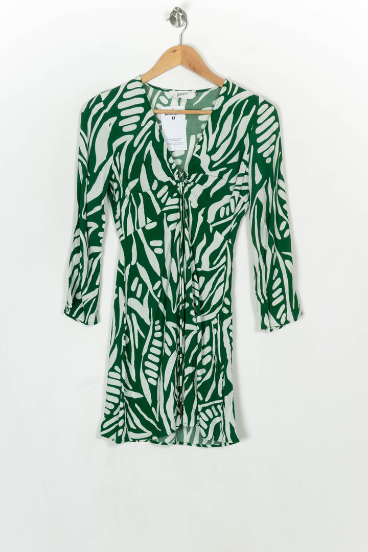 Robe Midi Verte et Blanche - Taille S/36 de la marque ba&amp;sh | PARAD124180 - Vendu par Paradigme - Image 2